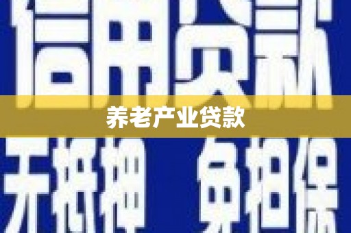 迭部养老产业贷款