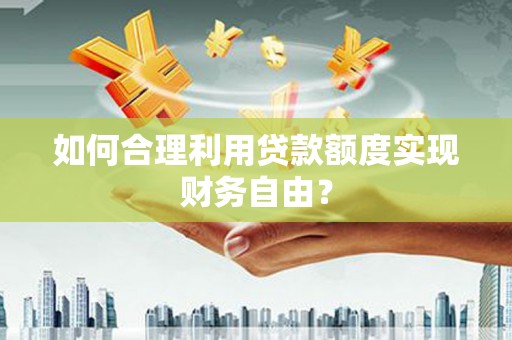 迭部如何合理利用贷款额度实现财务自由？