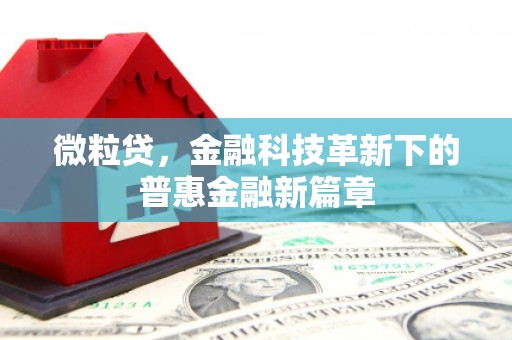 迭部微粒贷，金融科技革新下的普惠金融新篇章