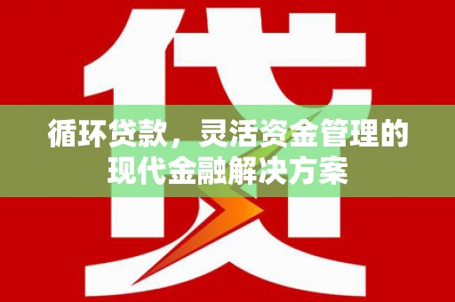 迭部循环贷款，灵活资金管理的现代金融解决方案