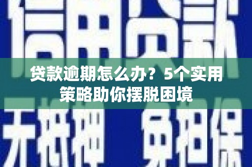 迭部贷款逾期怎么办？5个实用策略助你摆脱困境