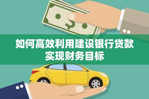 迭部如何高效利用建设银行贷款实现财务目标