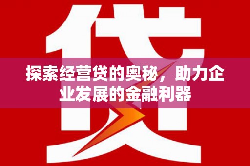 迭部探索经营贷的奥秘，助力企业发展的金融利器
