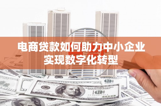 迭部电商贷款如何助力中小企业实现数字化转型