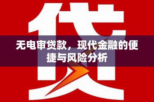 迭部无电审贷款，现代金融的便捷与风险分析