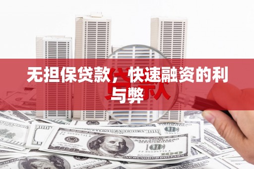 迭部无担保贷款，快速融资的利与弊