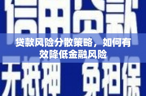 迭部贷款风险分散策略，如何有效降低金融风险