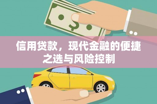 迭部信用贷款，现代金融的便捷之选与风险控制