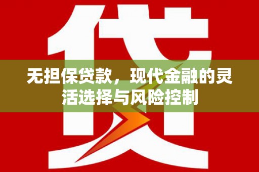 迭部无担保贷款，现代金融的灵活选择与风险控制