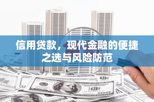 迭部信用贷款，现代金融的便捷之选与风险防范