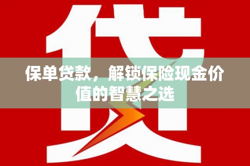 迭部保单贷款，解锁保险现金价值的智慧之选