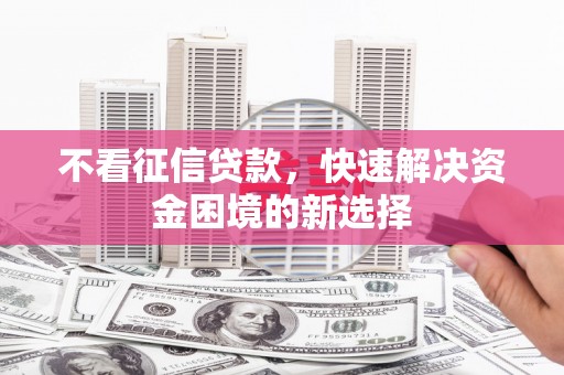 迭部不看征信贷款，快速解决资金困境的新选择