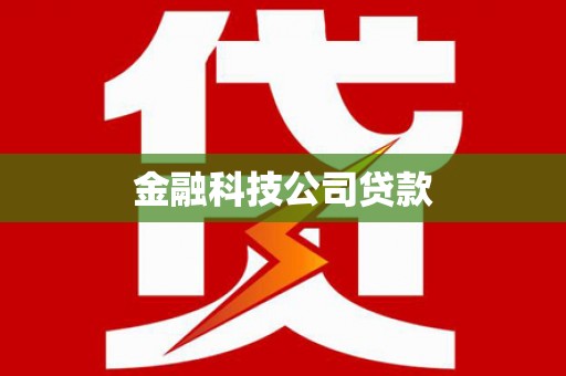 迭部金融科技公司贷款