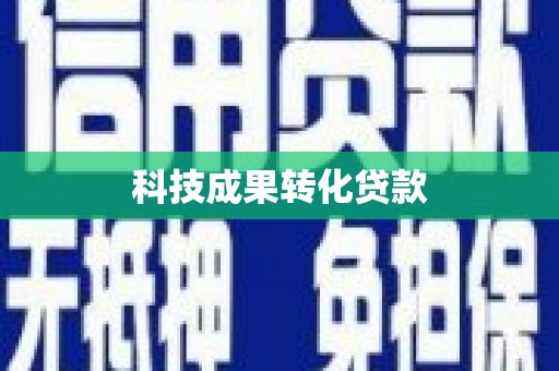 迭部科技成果转化贷款