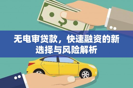 迭部无电审贷款，快速融资的新选择与风险解析