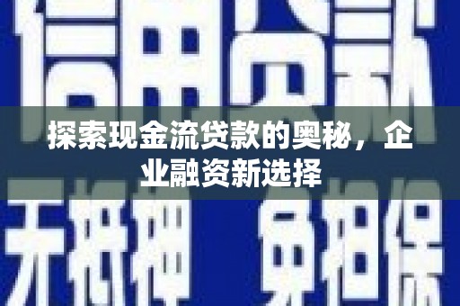 迭部探索现金流贷款的奥秘，企业融资新选择