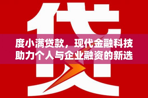 迭部度小满贷款，现代金融科技助力个人与企业融资的新选择