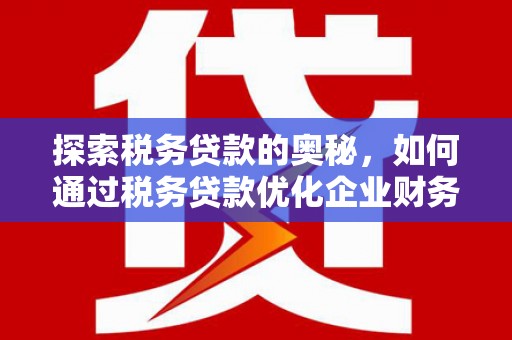 迭部探索税务贷款的奥秘，如何通过税务贷款优化企业财务
