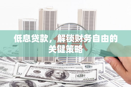 迭部低息贷款，解锁财务自由的关键策略