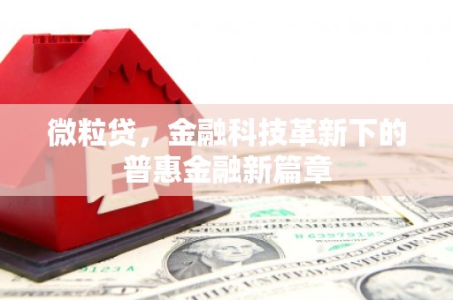 迭部微粒贷，金融科技革新下的普惠金融新篇章