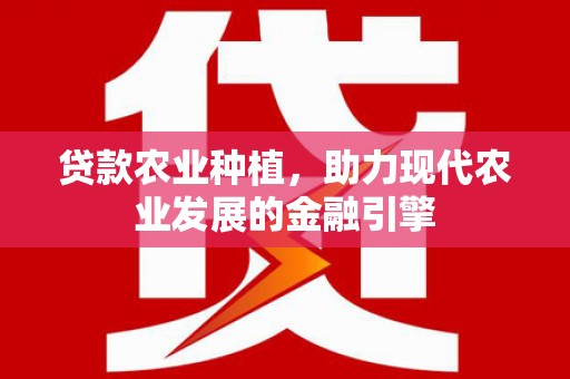 迭部贷款农业种植，助力现代农业发展的金融引擎
