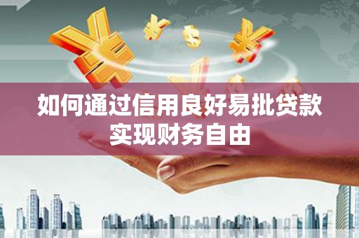 迭部如何通过信用良好易批贷款实现财务自由