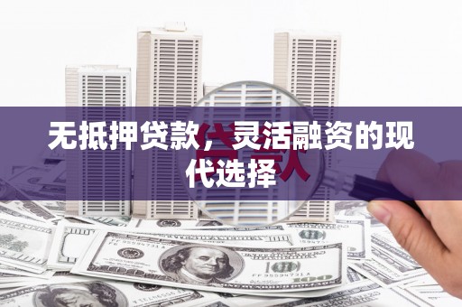 迭部无抵押贷款，灵活融资的现代选择