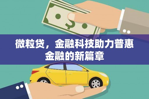 迭部微粒贷，金融科技助力普惠金融的新篇章